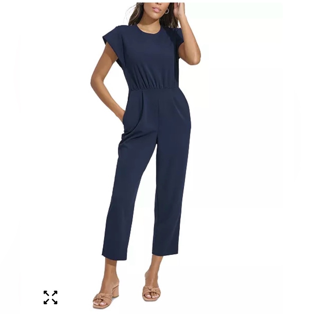 Calvin Klein Short Sleeve Smocked Waist Jumpsuit 8